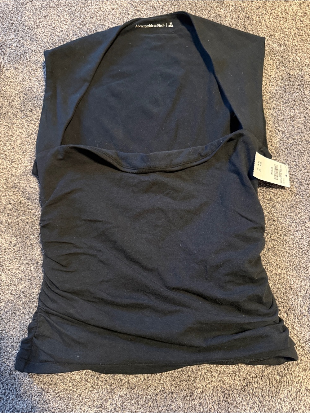 NWT Abercrombie & Fitch Black Ruched Top size  medium